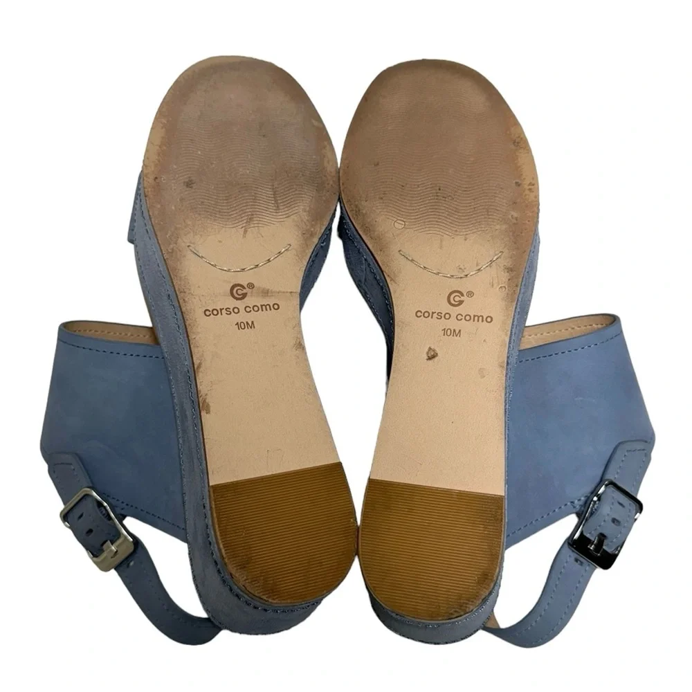 Corso Como Fairen Blue Wedge Platform Sandal Size 10